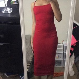 Red bodycon dress